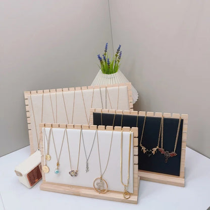 Creative Solid Wooden Necklace Display Frame – Pendant Support Jewelry Display Stand