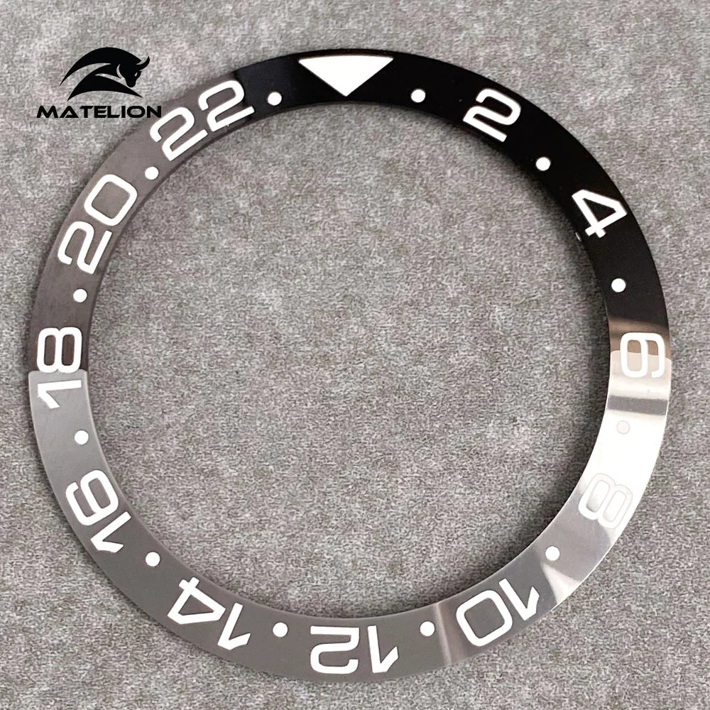 MATELION 38mm Ceramic Bezel Insert — Alloy Watch Ring for 40mm NH35/NH34 GMT Diving Watches