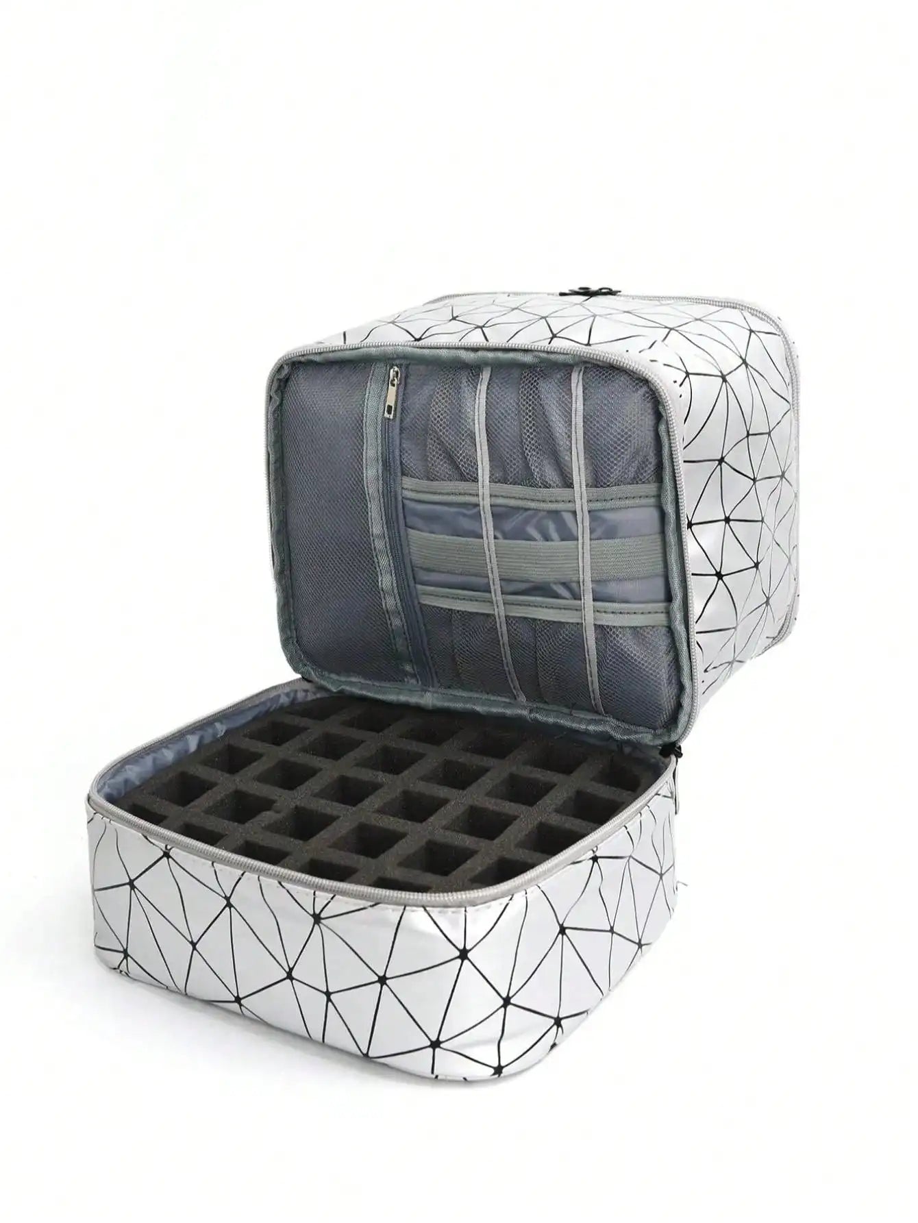 Women's Portable Double-Layer Nail Polish & Essential Oil Storage Bag – Multi-Function Organizer for Travel