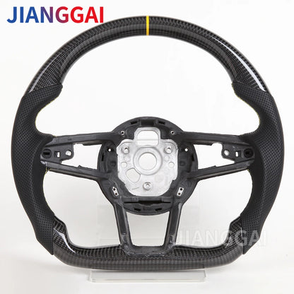 Carbon Fiber Steering Wheel - Sport Racing Wheel with Paddle Shifts, Buttons & Trim for Audi R8 TT TTS 2016-2023