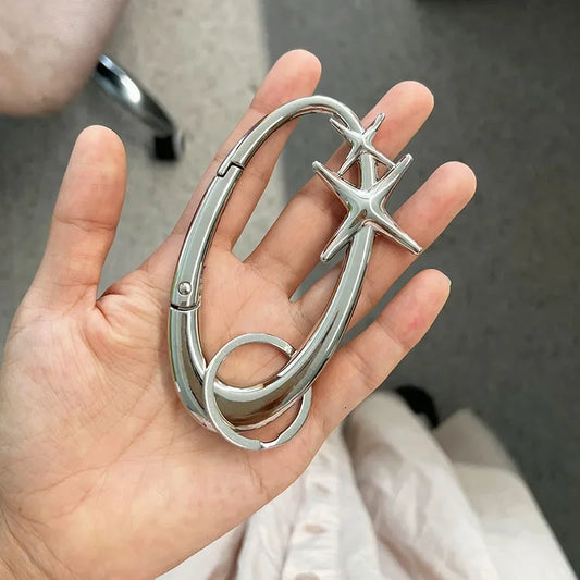 Zinc Alloy Mountaineering Carabiner Keychain – Multifunctional Belt Buckle Blackout
