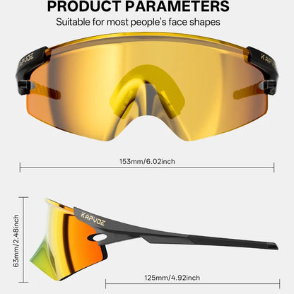 Kapvoe Cycling Sports Sunglasses – UV Protection Bike Glasses for Road & Mountain Riding (Men & Women, 2026 Model)