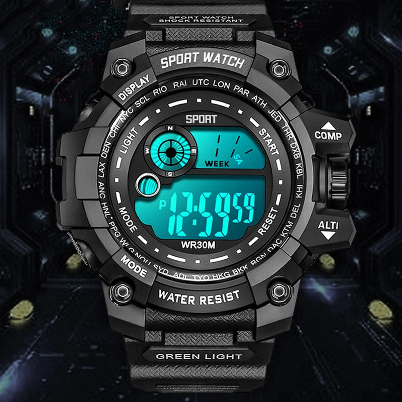 New Men's LED Digital Watches – Luminous, Waterproof Sport Watch for Men, Date Army Military Clock Relógio Masculino