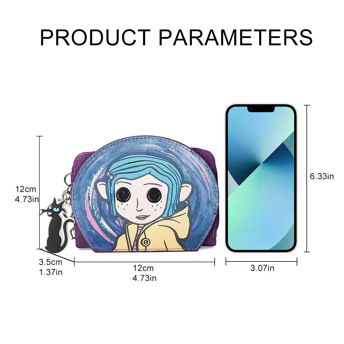 Caroline Cartoon Coin Purse - Cute Mini Wallet and Portable Card Holder for Everyday Use
