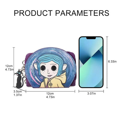 Caroline Cartoon Coin Purse - Cute Mini Wallet and Portable Card Holder for Everyday Use
