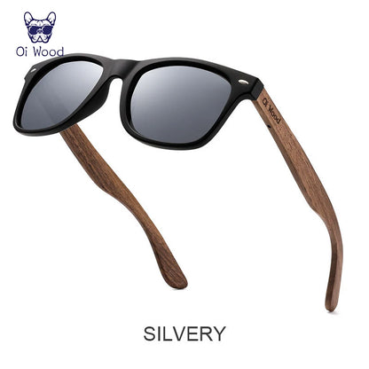 Oi Wood Natural Wooden Polarized Sunglasses for Men – Fashion Sun Glasses with TR90 Frames