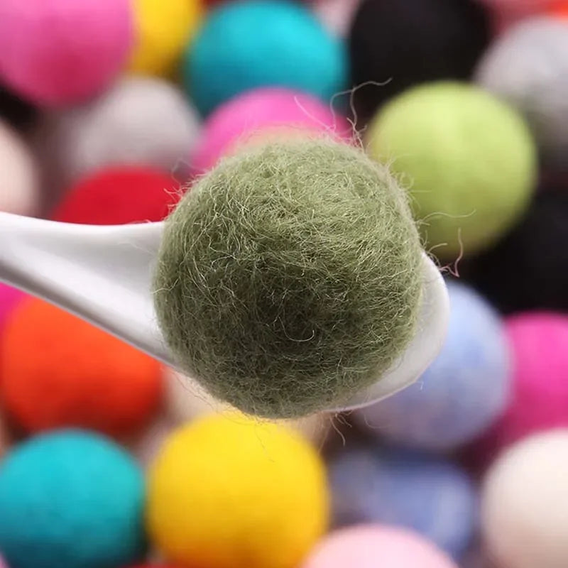 Round Wool Felt Balls - 20mm Mixed Color Pom Poms for DIY Crafts Home Decoration 10pcs Pack