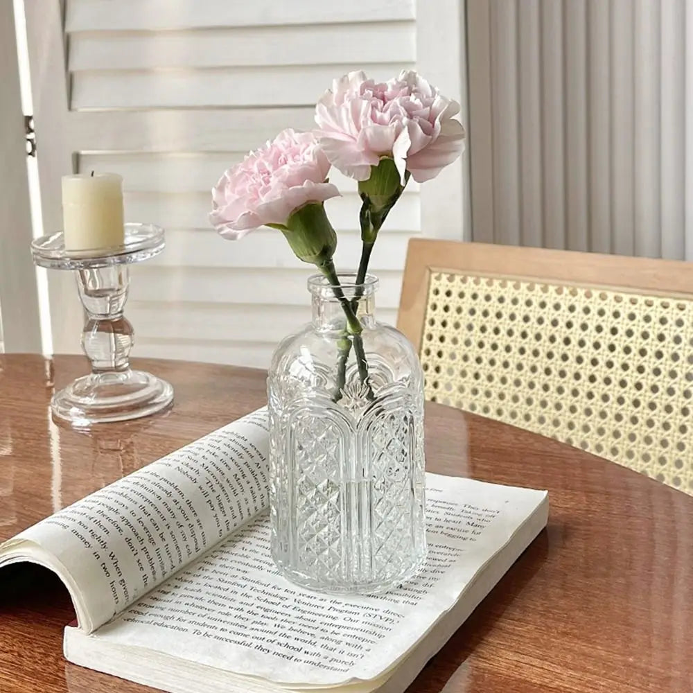Retro Hydroponic Transparent Glass Vase — INS Style Flower Vase for Desktop, Home, Wedding & Party Decoration