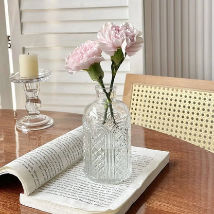 Retro Hydroponic Transparent Glass Vase — INS Style Flower Vase for Desktop, Home, Wedding & Party Decoration