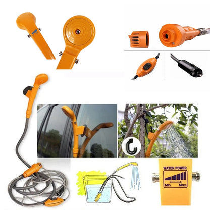 Portable Camping Shower Pump - 12V Car Cigarette Lighter Outdoor Shower for Travel, Plant Watering, Car Cleaning & Pet Bath