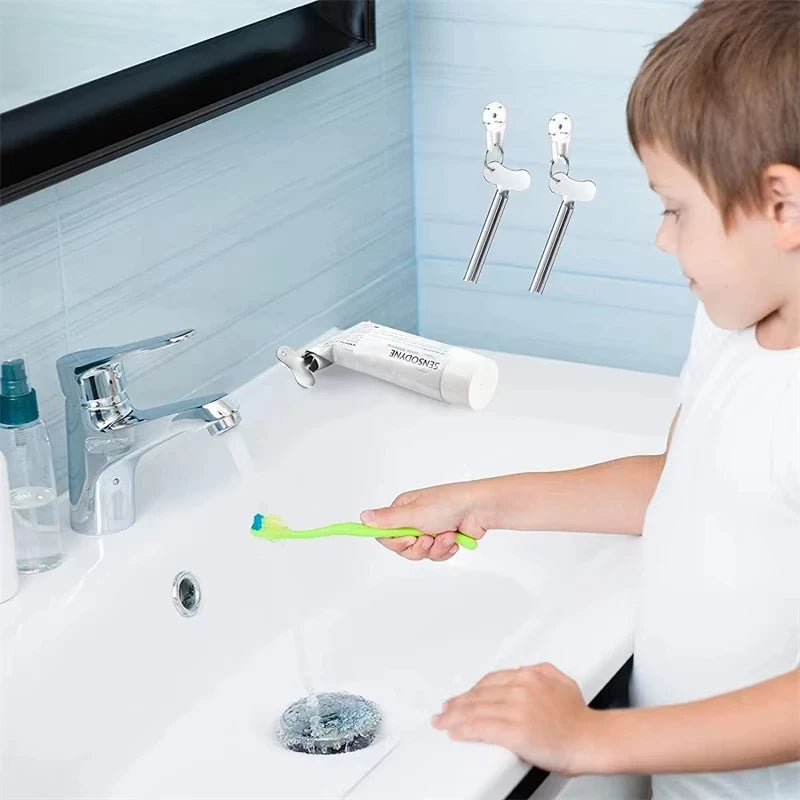 Stainless Steel Tube Squeezer - Metal Toothpaste, Hair Dye & Cosmetic Tube Press Tool for Bathroom Use