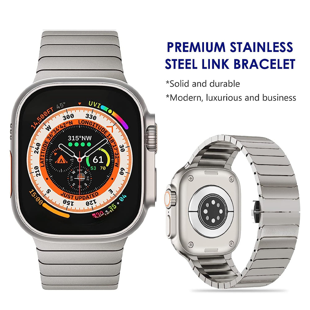 Ultra 3/2 Titanium & Stainless Steel Luxury Bracelet for Apple Watch — Fits Ultra 49/45/44/42mm & Series 11/10/9/46/41mm