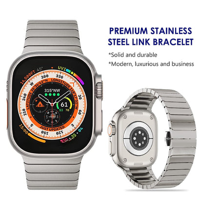 Ultra 3/2 Titanium & Stainless Steel Luxury Bracelet for Apple Watch — Fits Ultra 49/45/44/42mm & Series 11/10/9/46/41mm