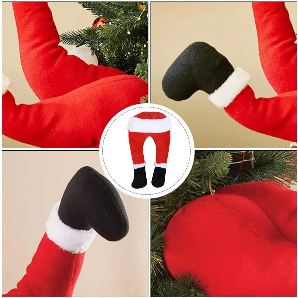 Christmas Santa Leg Decorations – Tree Topper, Fireplace & Hanging Ornaments for Holiday Party Supplies