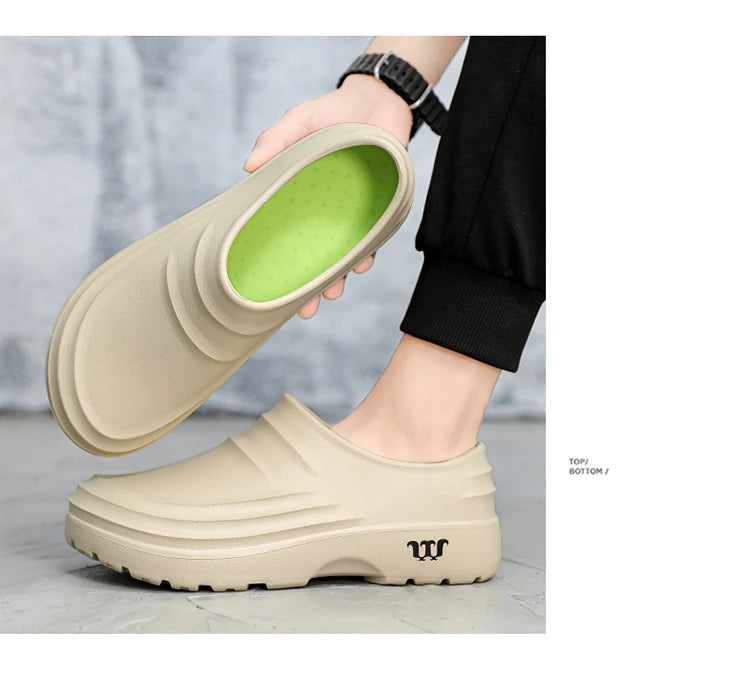 Summer Chef Shoes – Anti-Slip & Oil-Proof Work Slippers, Casual Trendy One-Step Fashion Sports Shoes