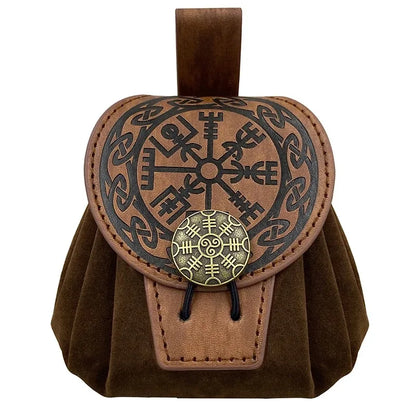 Steampunk PU Leather Fanny Pack for Men – Medieval Cosplay Waist Bag, Coin Purse, Hip Belt Bag