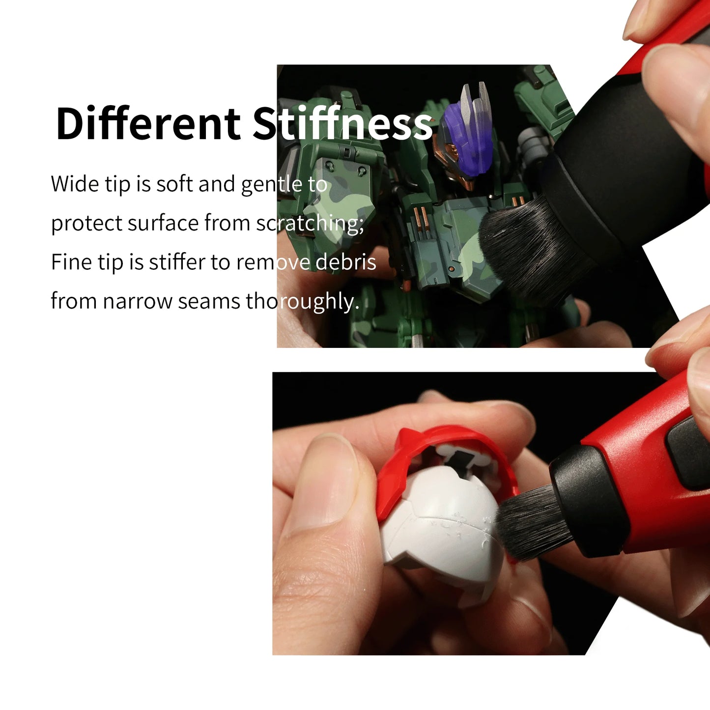 DSPIAE PT-RDB Retractable Double-Tip Dust Brush – Model Cleaning Tool for Assembly, Military & DIY Hobby Building