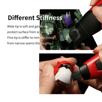 DSPIAE PT-RDB Retractable Double-Tip Dust Brush – Model Cleaning Tool for Assembly, Military & DIY Hobby Building