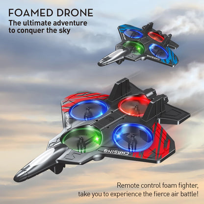 E72 Foam Stunt Aircraft Drone – High-Performance 360° Flip UAV with LED Lights, Fixed Height Hover Remote Control Fighter Toy