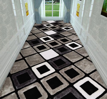 Nordic Modern Long Corridor Rug – Durable Washable Carpet Runner for Hallway, Stairway & Home