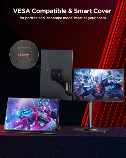 UPERFECT 16-Inch 2K Portable Monitor — 2560x1600, 16:10, 120Hz Gaming Display with 100% sRGB & 500Cd/m² for Xbox, PS5, Switch, Laptop & Mac