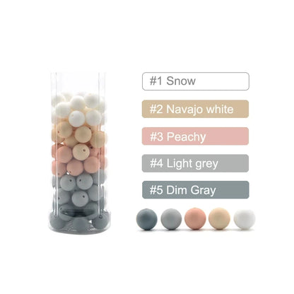 LOFCA Silicone Round Beads 20pcs - 9/12/15mm DIY Jewelry Making Beads for Bracelets, Keychains & Necklaces