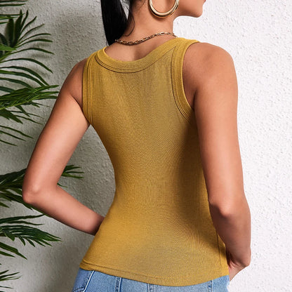 Women’s Multi-Piece Ribbed Vest Set - Solid Color Casual Layering Tops & Sports Fashion Tank Collection
