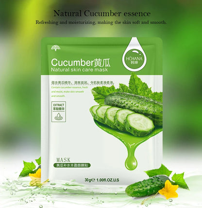 30pcs Natural Plant Facial Masks, Moisturizing & Oil Control, Anti-Aging Aloe Fruit Korean Sheet Masks for Skin Care