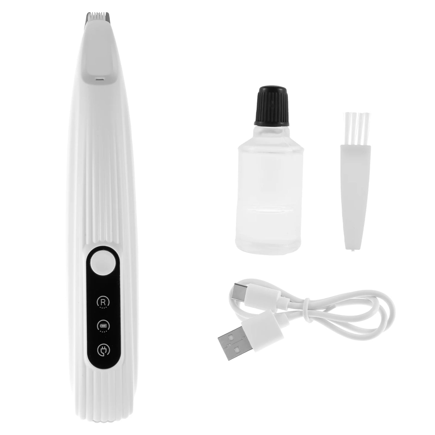 Pet Dog & Cat Paw Trimmer - LED Light, Low Noise, Waterproof Cordless Hair Clipper Grooming Tool