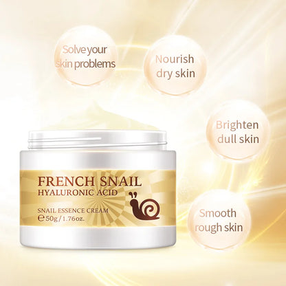LAIKOU Snail Face Cream 50ml – Hyaluronic Acid Moisturizer, Collagen Firming & Nourishing Facial Cream Skin Care Serum for Hydration & Smooth Skin