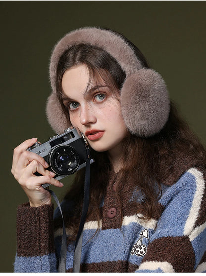 Maikun Thermal Earmuffs for Autumn & Winter - Thickened Cycling Ear Bags Imitation Rabbit Marten Ear Warmers