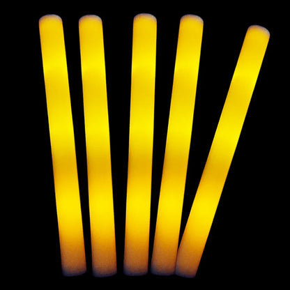 30 Pcs LED Foam Glow Sticks – White Light Flashing Cheer Batons for Wedding & Party Supplies, Glow in the Dark