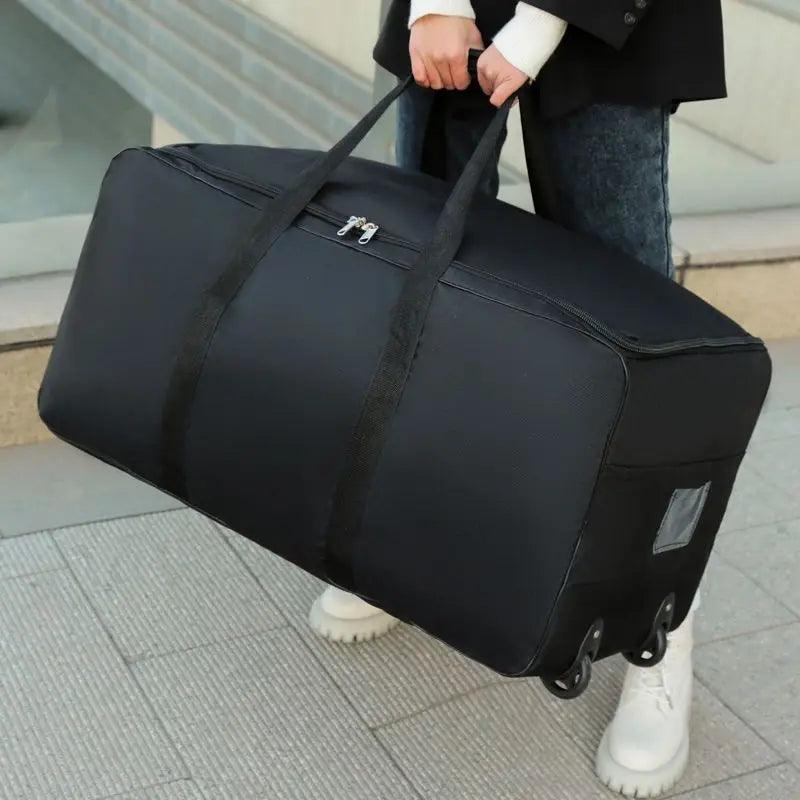 Foldable Wheel Luggage Storage Bag - Large Capacity Expandable Trolley Suitcase with Wheels