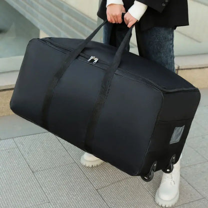 Foldable Wheel Luggage Storage Bag - Large Capacity Expandable Trolley Suitcase with Wheels