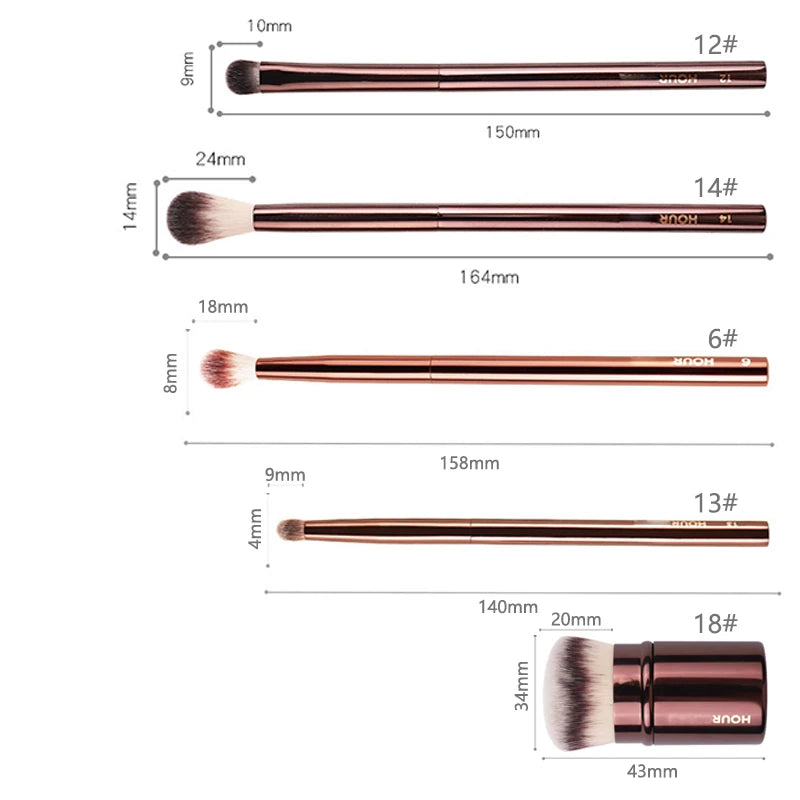 HG Pro Retractable Foundation Makeup Brush – Powder, Contour, Blusher & Highlight with Metal Handle