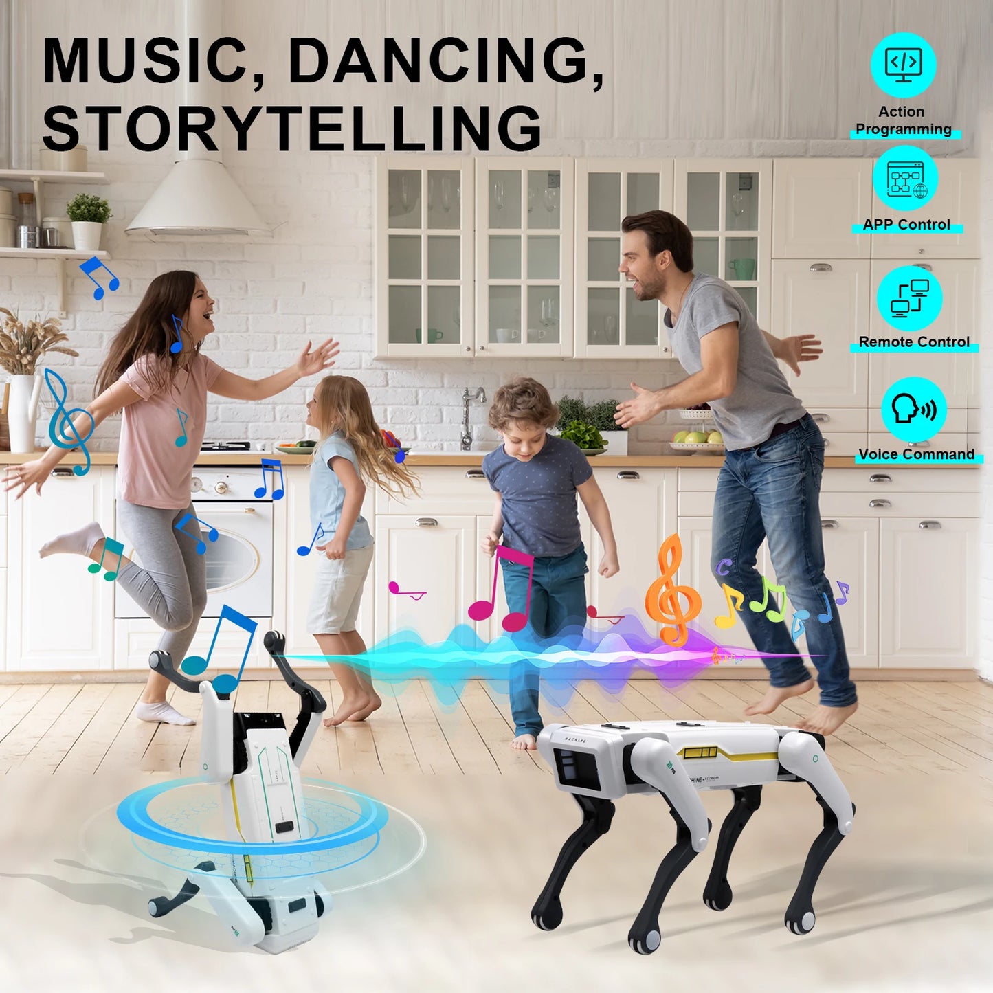 Intelligent AI RC Robot Dog – Voice Dialogue, App Remote Control, Programming, Singing & Dancing Kids Toy