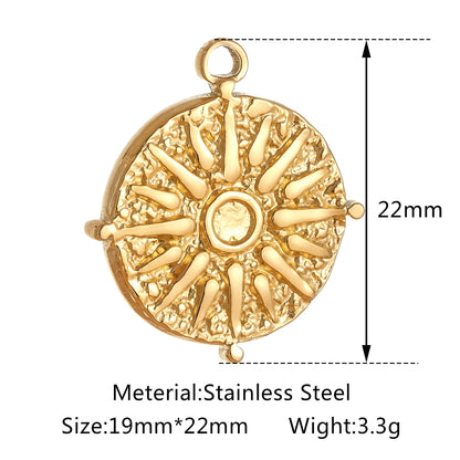 Stainless Steel Sunburst Sun Moon Star Charms Pendant – DIY Jewelry Making for Necklace, Bracelet & Earrings