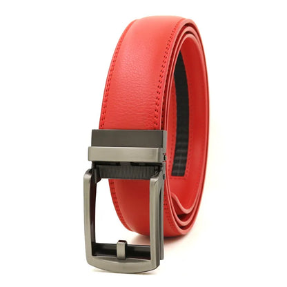 Genuine Leather Men’s Belt - Cowhide Luxury Automatic Buckle Business Casual Designer Waist Belt