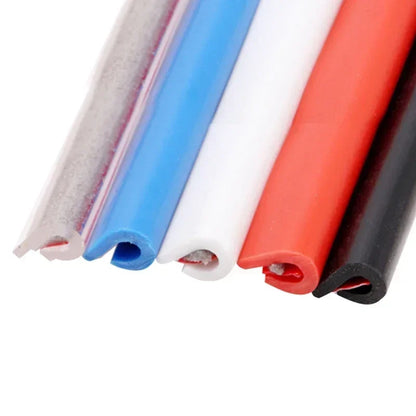 5M Car Door Edge Protector Strip - U Type Rubber Trim Moulding Guard with Adhesive Sealing Tape for Anti-Scratch Vehicle Protection