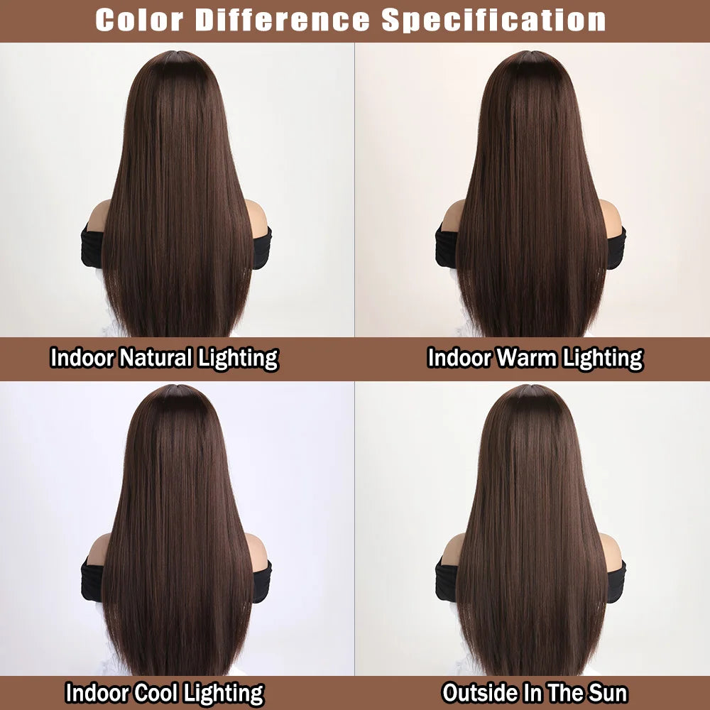 26" Long Straight Synthetic Wig for Women – Colorful Fashion Wig for Daily Wear, Halloween Costume, Party & Cosplay