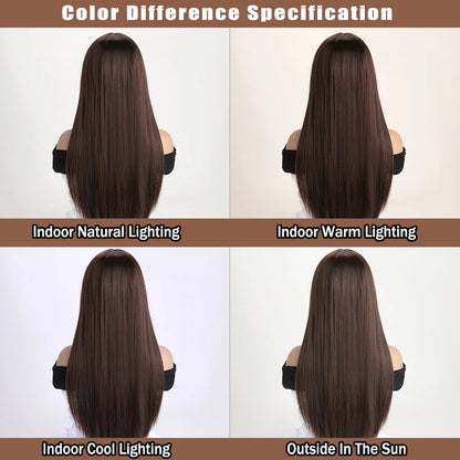 26" Long Straight Synthetic Wig for Women – Colorful Fashion Wig for Daily Wear, Halloween Costume, Party & Cosplay