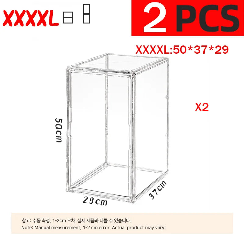 50×37×29cm Transparent Toy Organizer & Display Cabinet – Durable Storage Box for Helmets, Shoes & Books