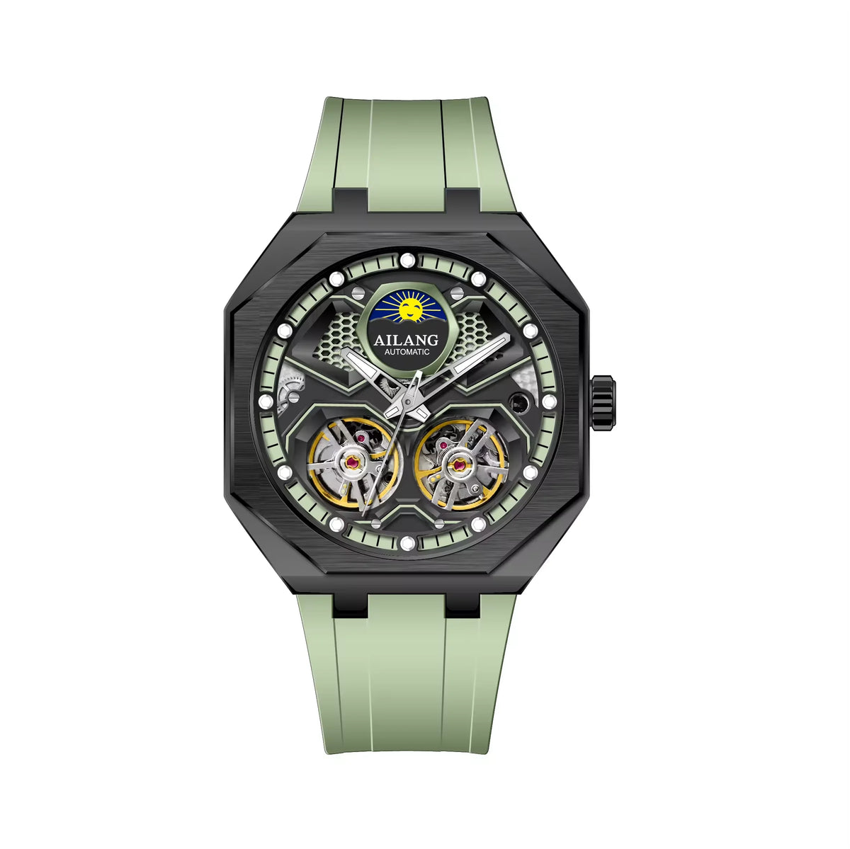 AILANG Double Tourbillon Mechanical Watch - Automatic Waterproof Luxury Timepiece 8839
