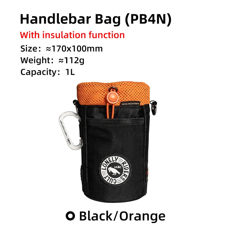 C-HOLD Bike Handlebar Stem Bag — Insulated Water Bottle & Snack Storage Pouch for Touring, Commuting, Bikepacking