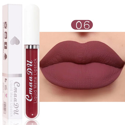 Sexy Long-Lasting Velvet Matte Lip Gloss – Waterproof, Non-Stick Red Liquid Lipstick for Women