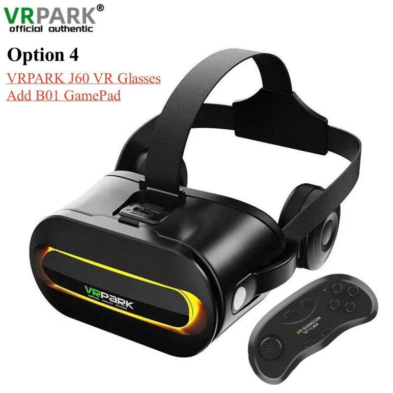 Original J60 4K Wireless VR Glasses – Stereo 3D Virtual Reality Headset for Smartphones Up to 6.7"