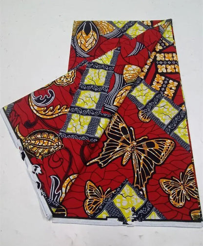 African Wax Print Fabric 6 Yards - Ghana Kente Design Ankara Kitenge Pagne