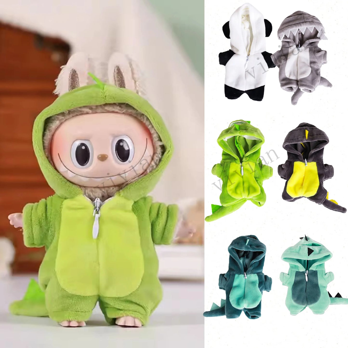 Dragon Monster Onesie for Labubu V1/V2/V3 – Baby Dinosaur Costume Outfit