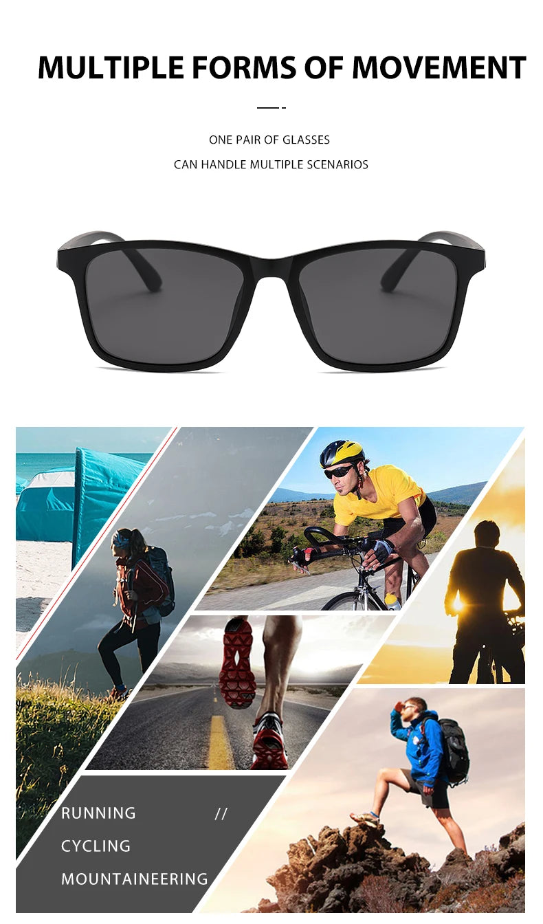 2024 New Men’s Business Polarized Square Frame Sunglasses – Fashion Outdoor Fishing & Driving Eyewear