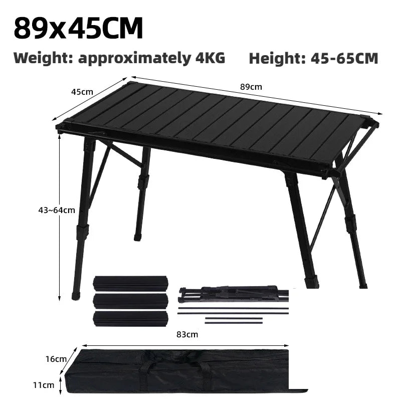 Newest Folding IGT Table – Lightweight Portable Roll-Up Table with Adjustable Legs for BBQ, Desktop Burner & Backpacking